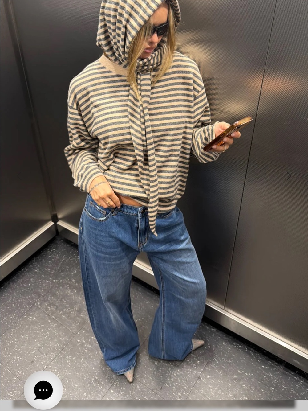 LIONESS• wool striped sweater with matching scarf - Picture 2 of 10